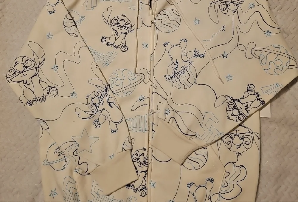 Disney Cream Sweatshirt with Intricate Embroidery